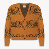 Rhude Bandana Knit Cardigan Sweatshirt Orange Black